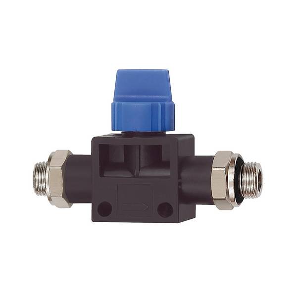 RIEGLER 3/2-Wegeventil »Blaue Serie«, G 1/4 a., G 1/8 a., pmin 1,5 bar, pmax kurzzeitig 15 bar, Kunststoff/Messing verni
