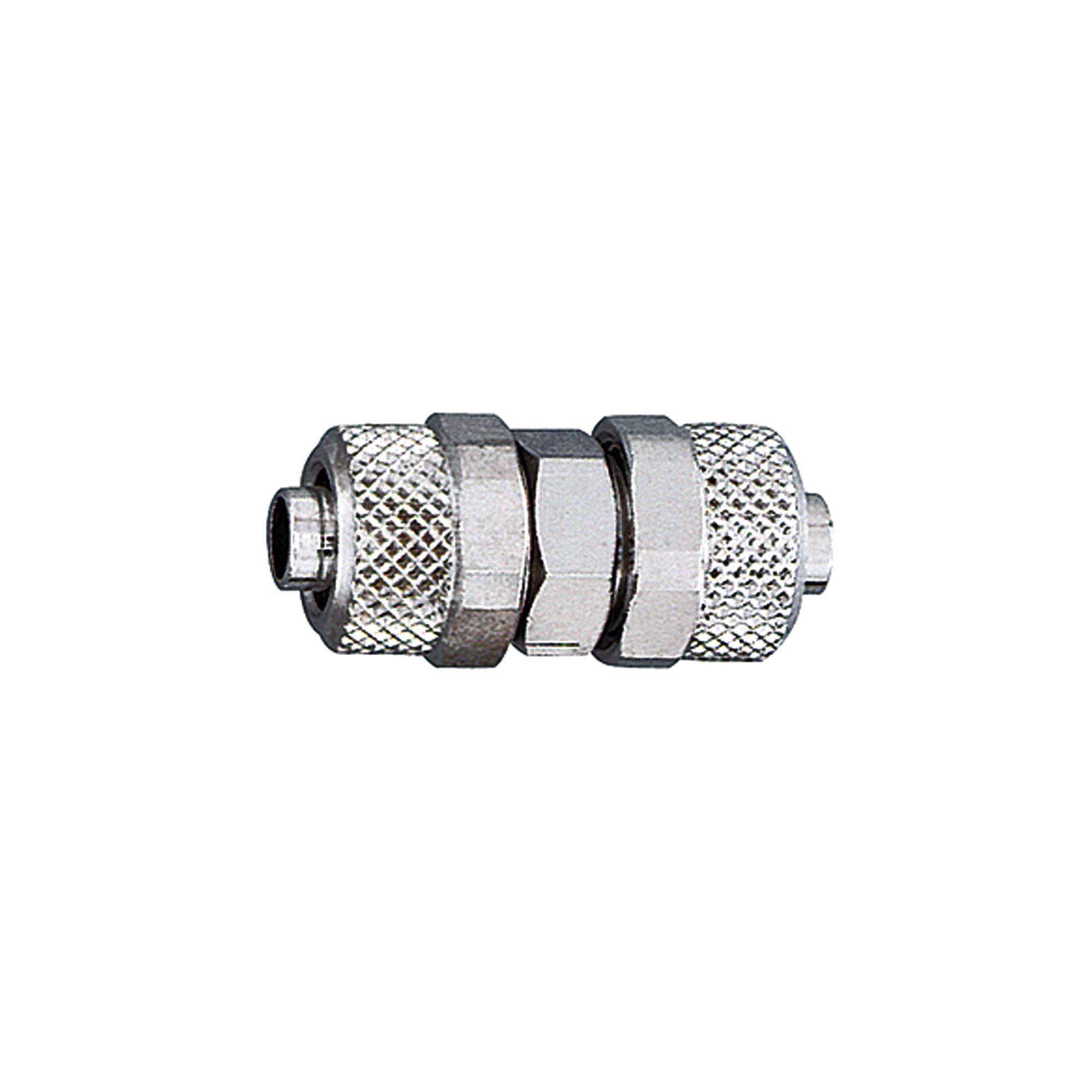 RIEGLER Gerade Verbinder, für Schlauch 6/4 mm, SW 12, Arbeitsdruck max. 18 bar, Messing vernickelt.-0