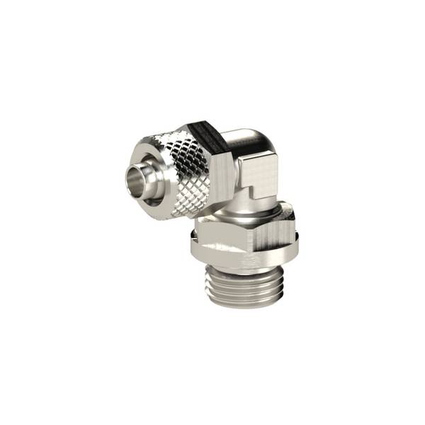 RIEGLER Winkel-Einschraubverschraubung, drehbar, mit O-Ring, G 1/4 a., für Schlauch 10/8 mm, SW 16, Arbeitsdruck max. 18