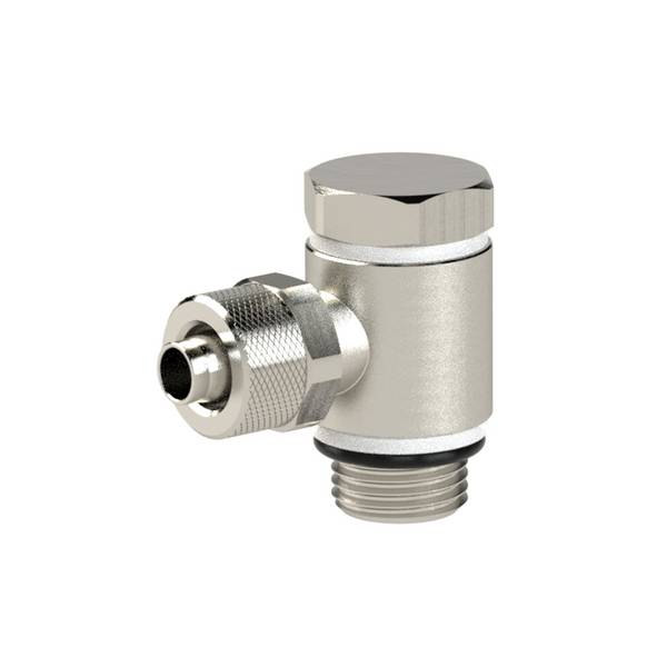 RIEGLER Winkel-Schwenkverschraubung mit O-Ring, G 1/4 a., für Schlauch 6/4 mm, SW 17, Arbeitsdruck max. 18 bar, Messing