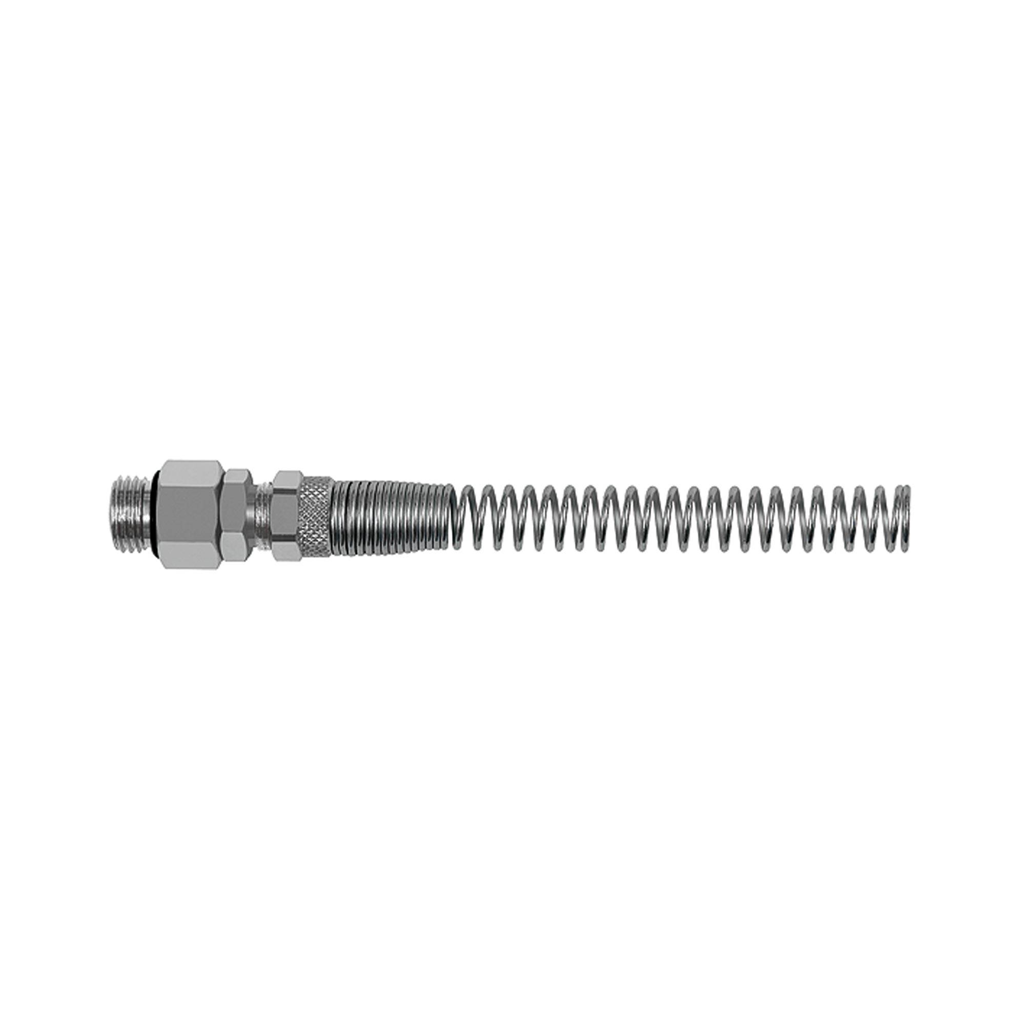 RIEGLER Gerade Einschraubverschraubung, Knickschutzfeder drehbar, G 1/8 a., für Schlauch 8/6 mm, SW1 14, Arbeitsdr. max.-0