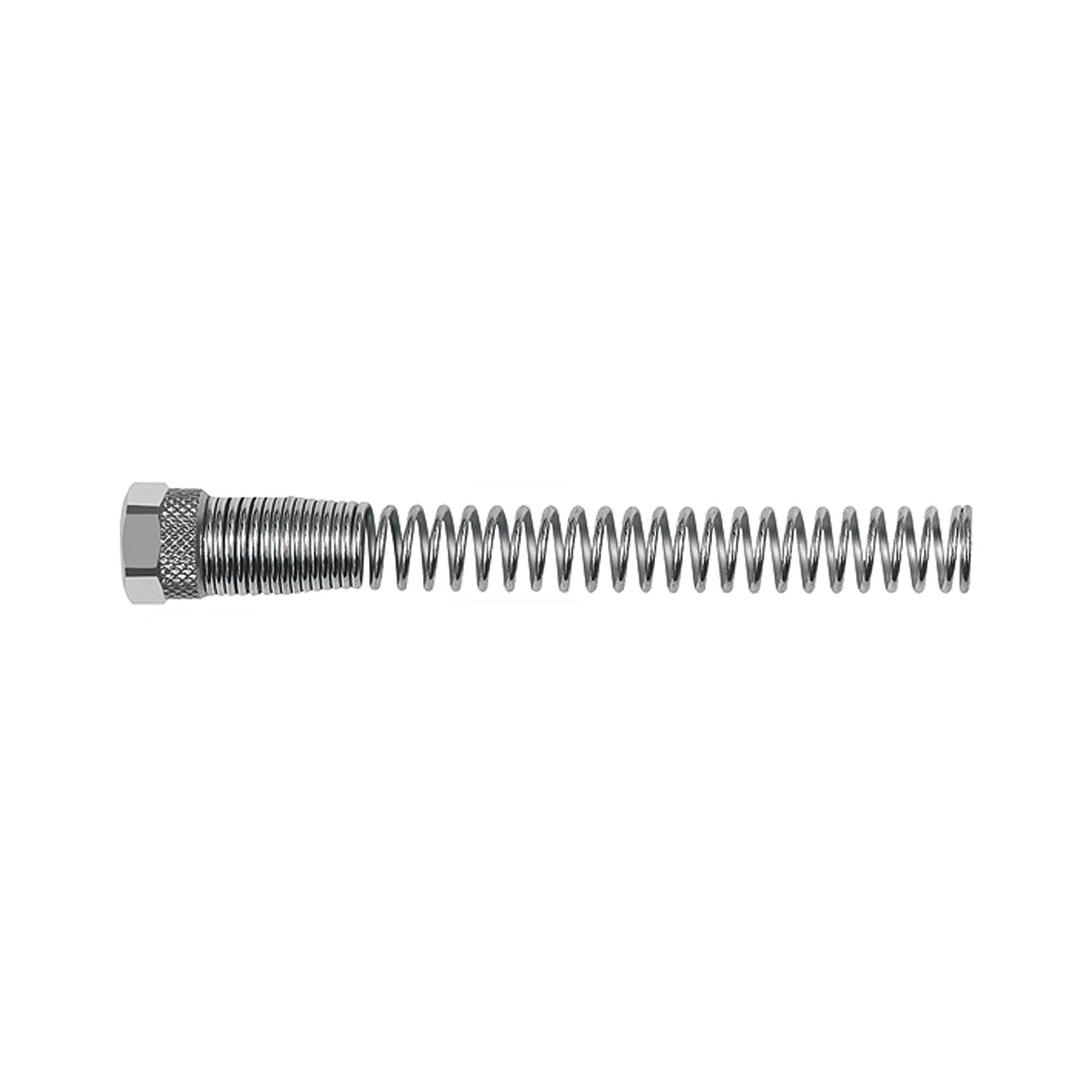 RIEGLER Überwurfmutter mit Knickschutzfeder, für Schlauch 6/4 mm, SW 12, Arbeitsdruck max. 18 bar, Messing vernickelt.-0