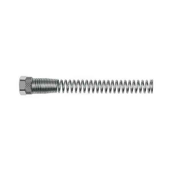 RIEGLER Überwurfmutter mit Knickschutzfeder, für Schlauch 6/4 mm, SW 12, Arbeitsdruck max. 18 bar, Messing vernickelt.