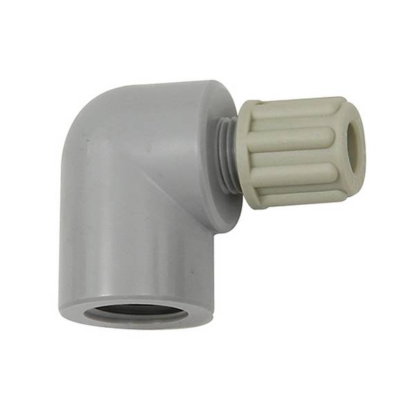RIEGLER Winkel-Aufschraubverschraubung G 1/4 i., für Schlauch 8/10 mm, Arbeitsdruck max. 10 bar (20 °C) / max. 1 bar (60
