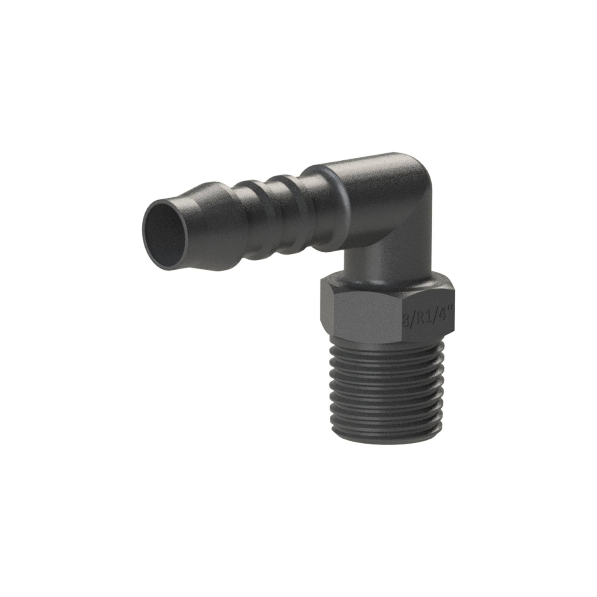 RIEGLER Winkel-Einschraubstutzen, R 1/4 a., für Schlauch LW 6 mm, SW 14, Arbeitsdruck max. 10 bar, Temperaturbereich -40-0