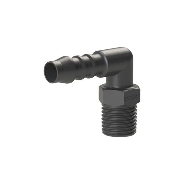 RIEGLER Winkel-Einschraubstutzen, R 1/4 a., für Schlauch LW 6 mm, SW 14, Arbeitsdruck max. 10 bar, Temperaturbereich -40