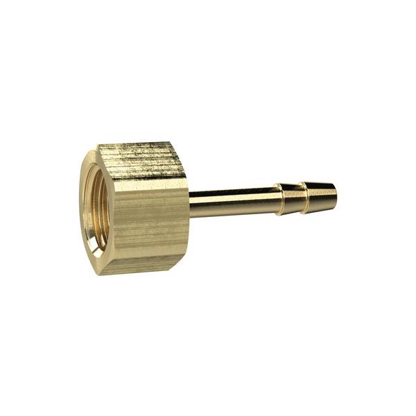 RIEGLER Aufschraubschlauchtülle, G 1/4 i., für Schlauch LW 6 mm, SW 17, Messing, Arbeitsdruck max. 25 bar, Betriebstemp.