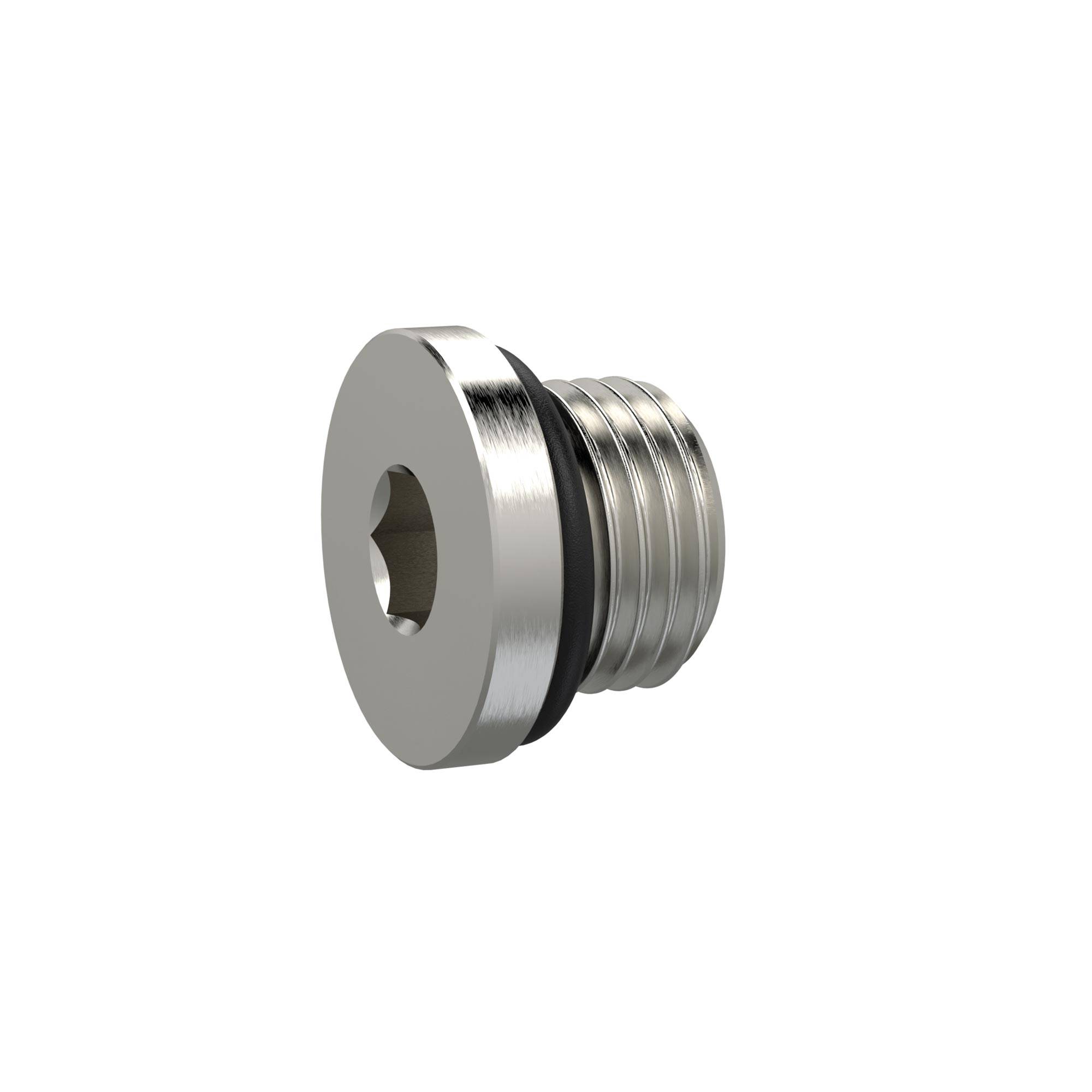 RIEGLER Verschlussschraube, Innensechskant 3 mm, G 1/8, NBR O-Ring, Messing vern., Arbeitsdruck max. 25 bar, Betriebstem-0