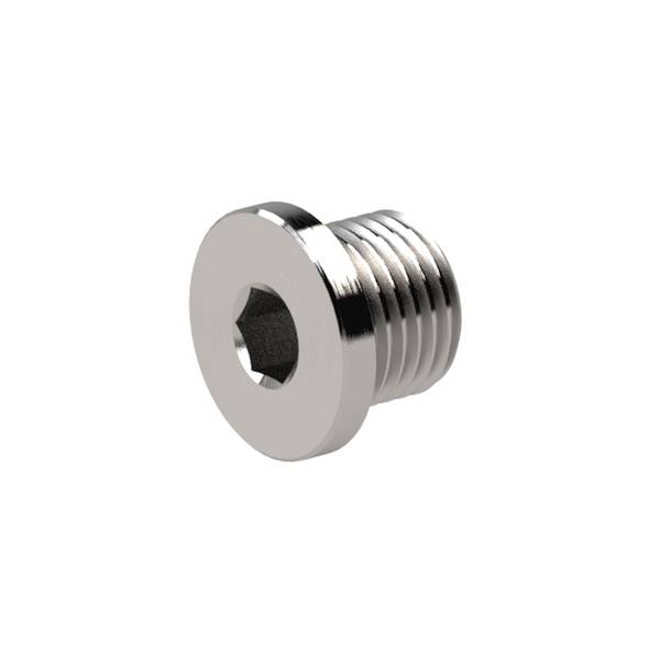 RIEGLER Verschlussschraube, Innensechskant und Bund, G 1/4, SW 6, Edelstahl 1.4571, Arbeitsdruck max. 60 bar, Betriebste
