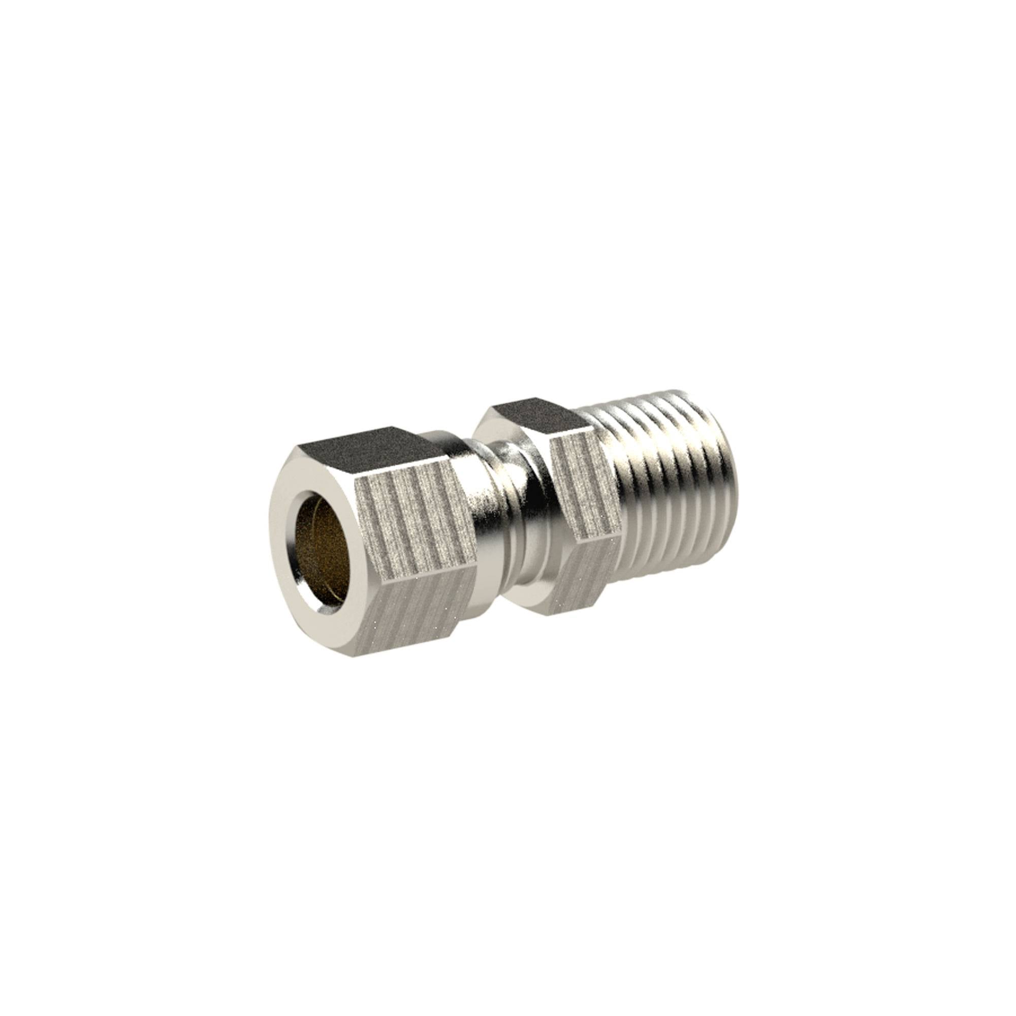 RIEGLER Gerade Einschraubverschraubung, R 3/8 a., Rohr-Außen-Ø 10 mm, SW 17, Betriebsdruck max. 60 bar, Temperatur max 1-0