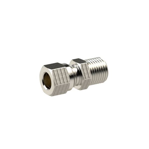 RIEGLER Gerade Einschraubverschraubung, R 3/8 a., Rohr-Außen-Ø 10 mm, SW 17, Betriebsdruck max. 60 bar, Temperatur max 1