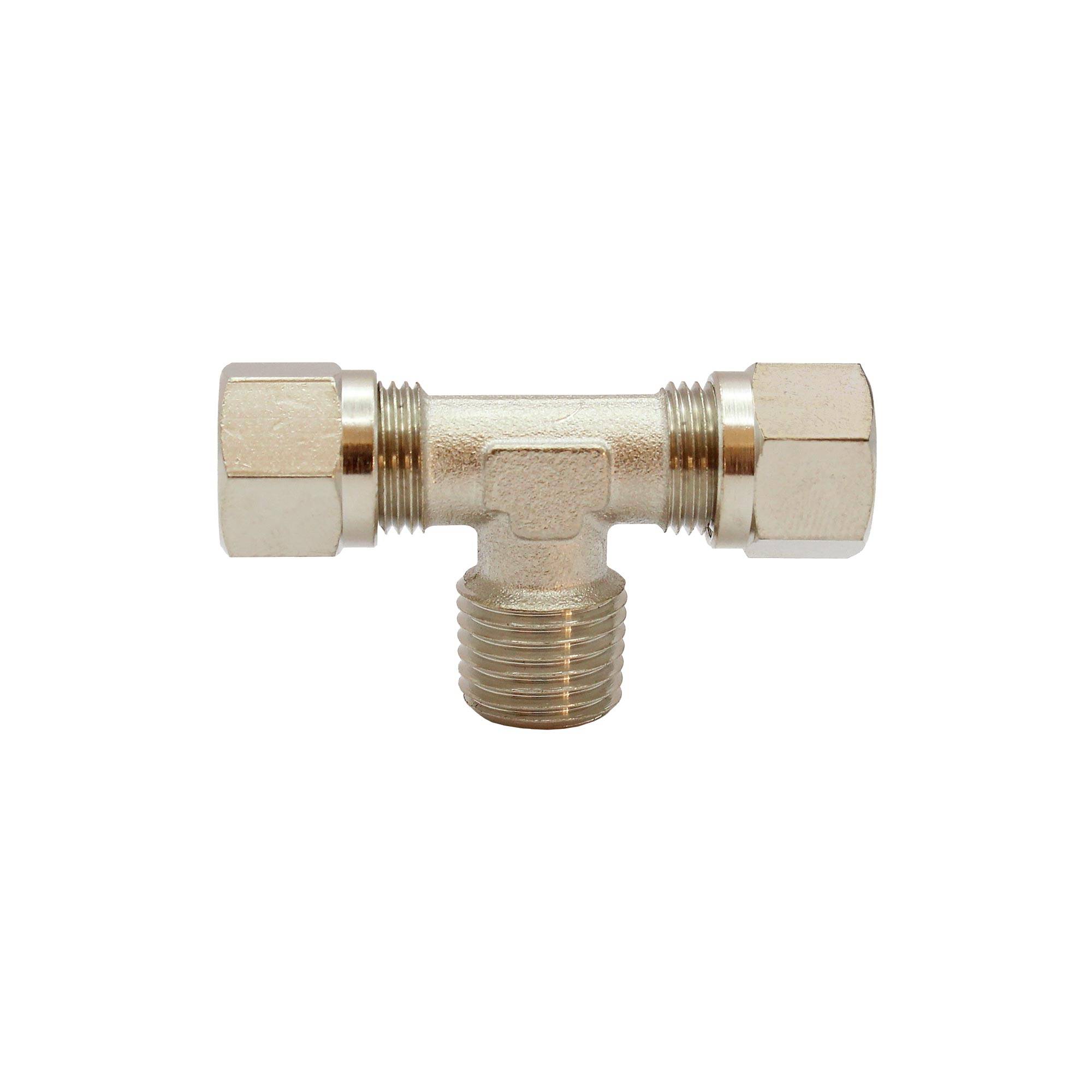 RIEGLER T-Einschraubverschraubung, R 3/8 a., Rohr-Außen-Ø 12 mm, SW 15, SW1 22, Betriebsdruck max. 60 bar, Temperatur ma-0