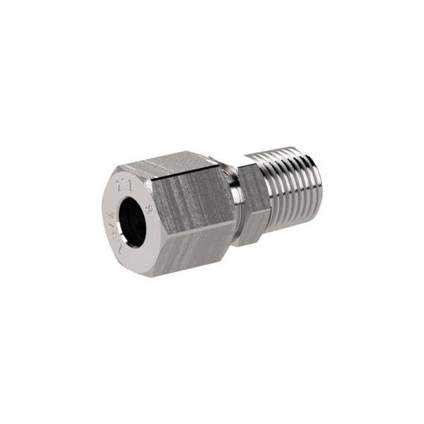 RIEGLER Gerade Einschraubverschraubung, R 1/8, Rohr-Außen-Ø 8 mm, PN max. 100 bar, Edelstahl 1.4571.  Geeignet für Druck