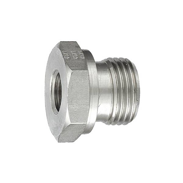 RIEGLER Kurze Wechselreduzierung, G 3/4 a., G 1/4 i., PN max. 315 bar, Edelstahl 1.4571.  Geeignet für Druckluft, Flüssi