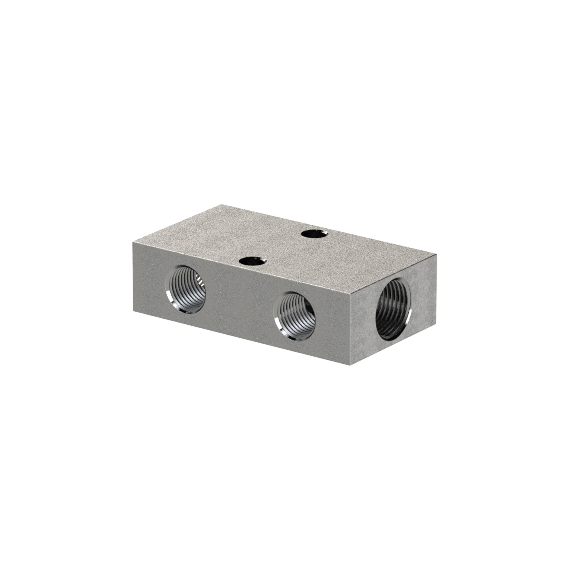 RIEGLER Verteilerleiste, Abgänge beidseitig vorne und hinten, Eingang 2 x 1/2, Ausgang 4 + 4 x 1/4, Aluminium. Zur einf-0