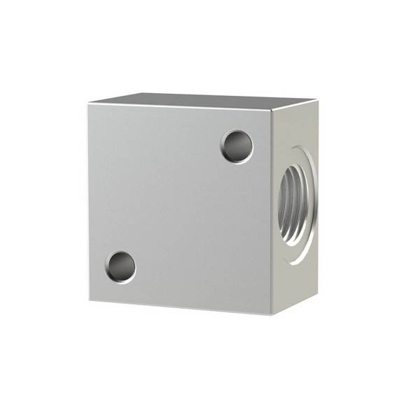 RIEGLER T-Verteiler, anflanschbar, G 3/8 Aluminium, SW 25.
