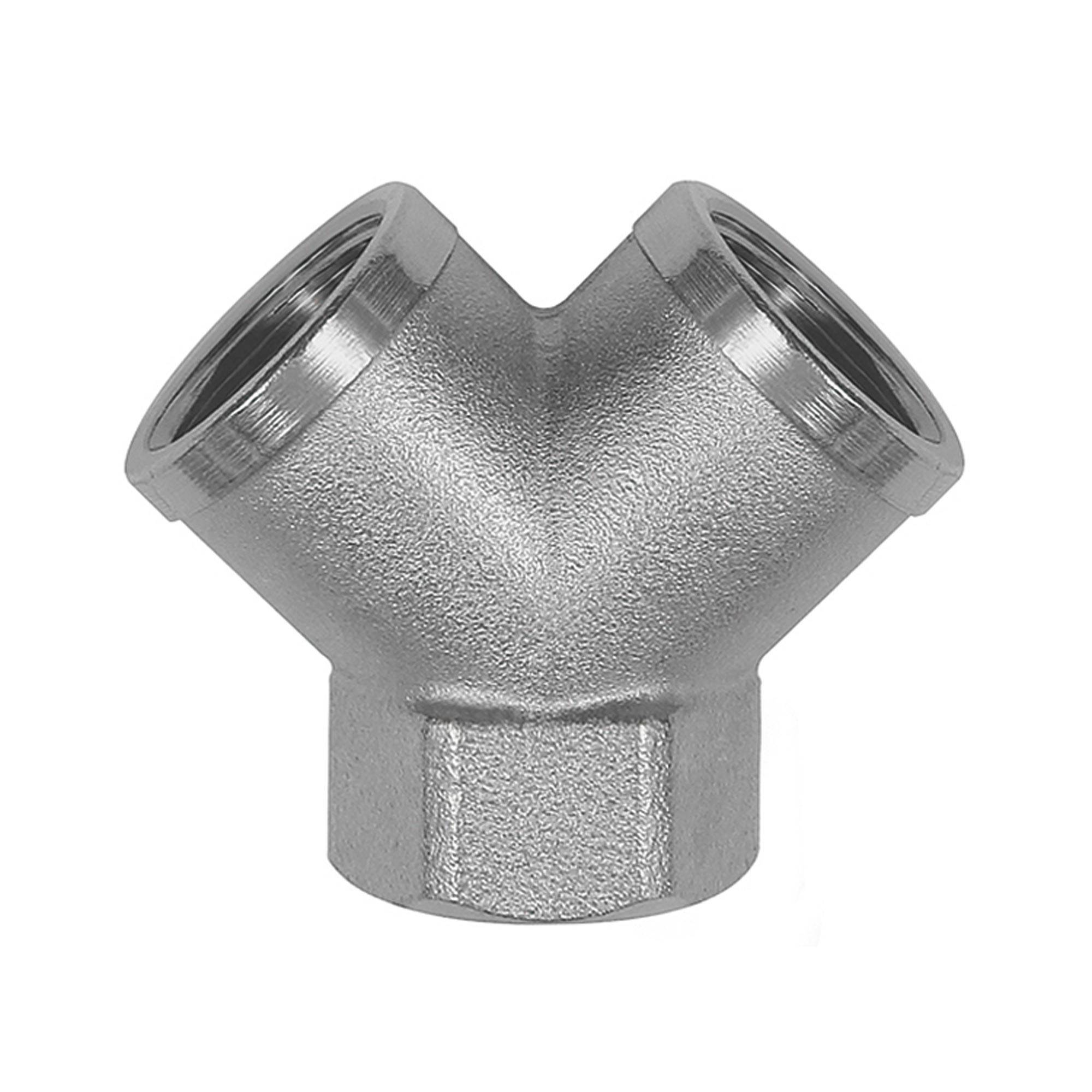 RIEGLER Verteiler, 2fach, Innengewinde G 1/8 Abgänge 2 x Innengewinde G 1/8, MS vernickelt, Betriebsdruck max. 60 bar, T-0