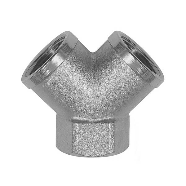 RIEGLER Verteiler, 2fach, Innengewinde G 3/8 Abgänge 2 x Innengewinde G 3/8, MS vernickelt, Betriebsdruck max. 60 bar, T