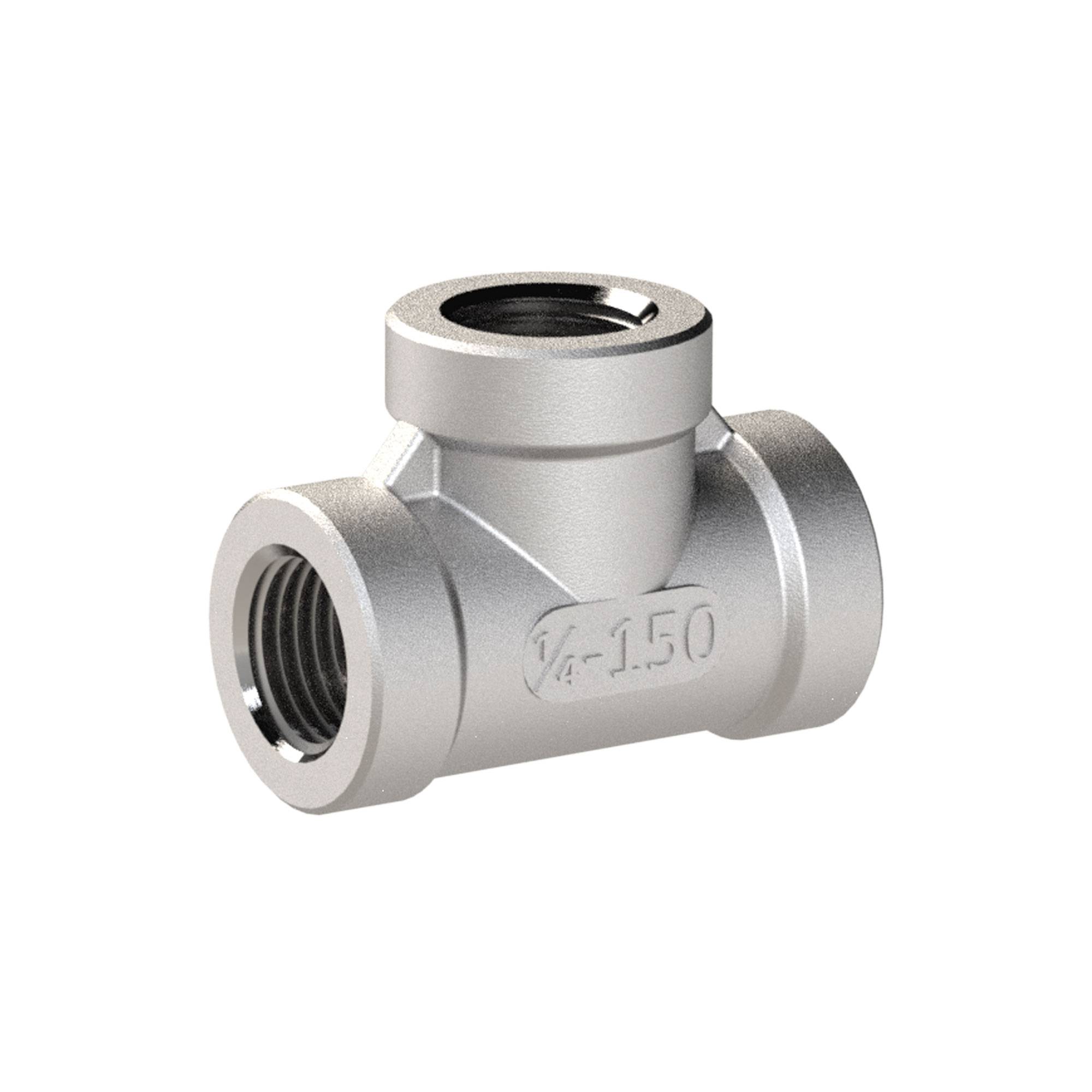 RIEGLER T-Verteiler, 3 x innen, Rp 1/8, Betriebsdruck max. 20 bar, Betriebstemperatur max. 175 °C, Edelstahl 1.4408.-0