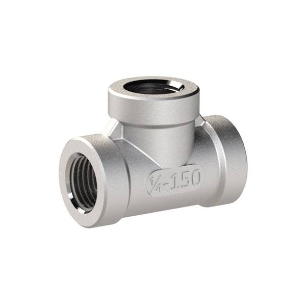 RIEGLER T-Verteiler, 3 x innen, Rp 3/4, Betriebsdruck max. 20 bar, Betriebstemperatur max. 175 °C, Edelstahl 1.4408.