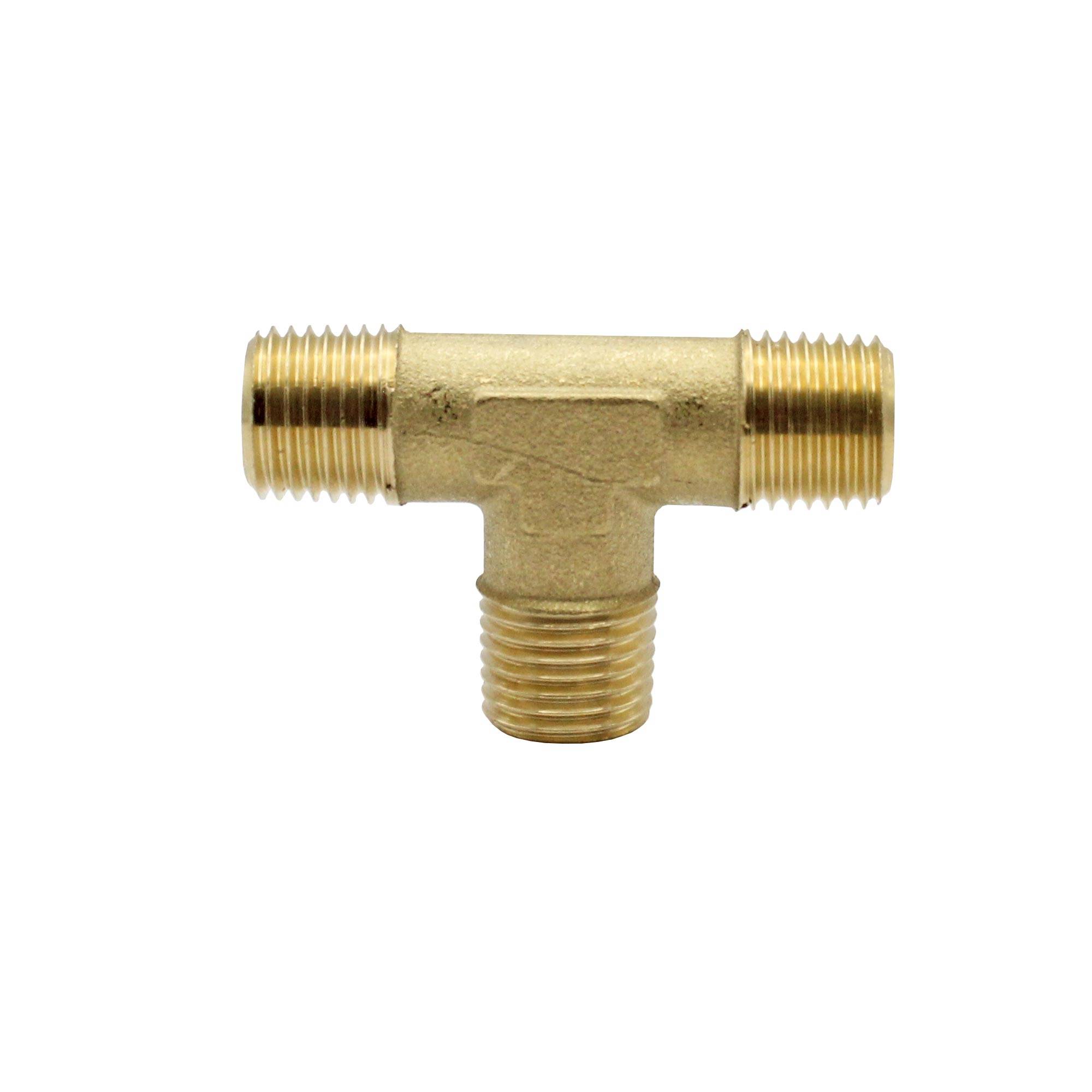 RIEGLER T-Stück, außen/außen/außen, R 1/2, SW 21, Betriebsdruck max. 60 bar, Betriebstemperatur max. 150 °C, Messing bla-0