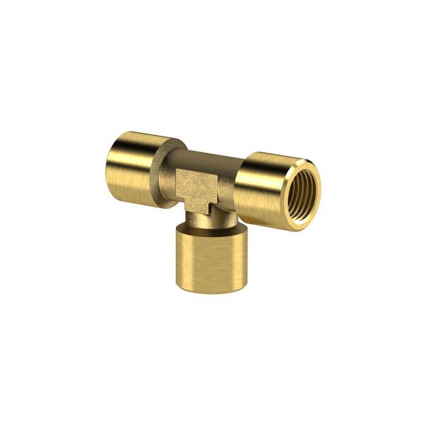 RIEGLER T-Stück, innen/innen/innen, G 1/4, SW 13, Betriebsdruck max. 60 bar, Betriebstemperatur max. 150 °C, Messing bla