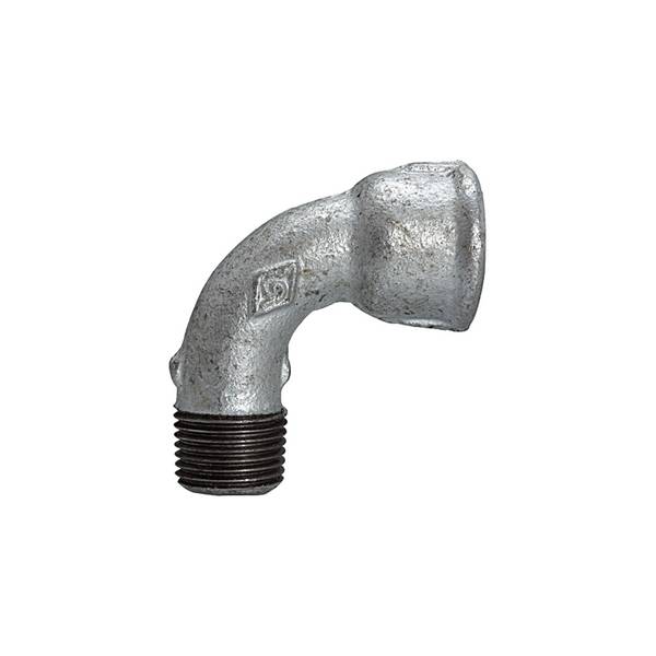 RIEGLER Bogen 1a, kurz, 90°, IG/AG, Rp/R 1/4, Betriebstemperatur -20 °C bis 300 °C, schwarzer Temperguss, feuerverzinkt,