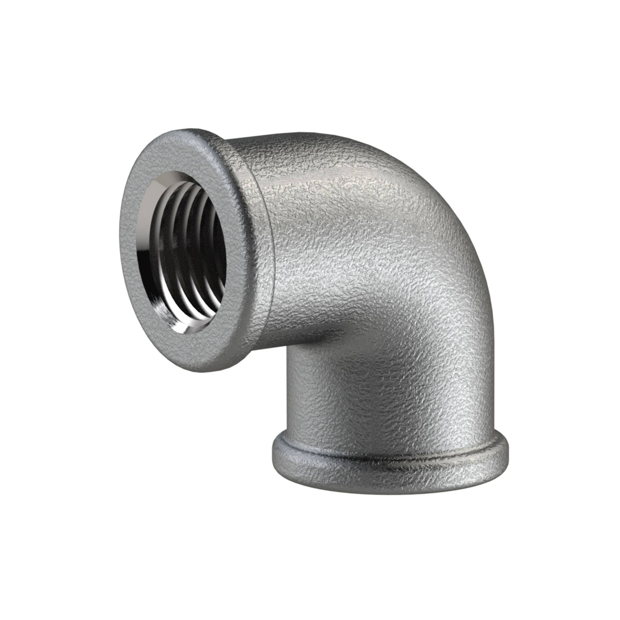 RIEGLER Winkel 90, 90°, IG/IG, Rp 1 1/2, Betriebstemperatur -20 °C bis 300 °C, schwarzer Temperguss, feuerverzinkt, DIN-0