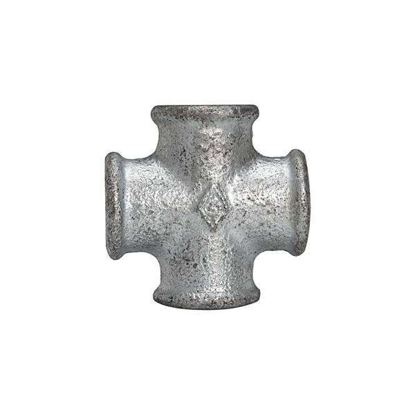 RIEGLER Kreuzstück 180, 4 x IG, Rp 1/2, Betriebstemperatur -20 °C bis 300 °C, schwarzer Temperguss, feuerverzinkt, DIN E