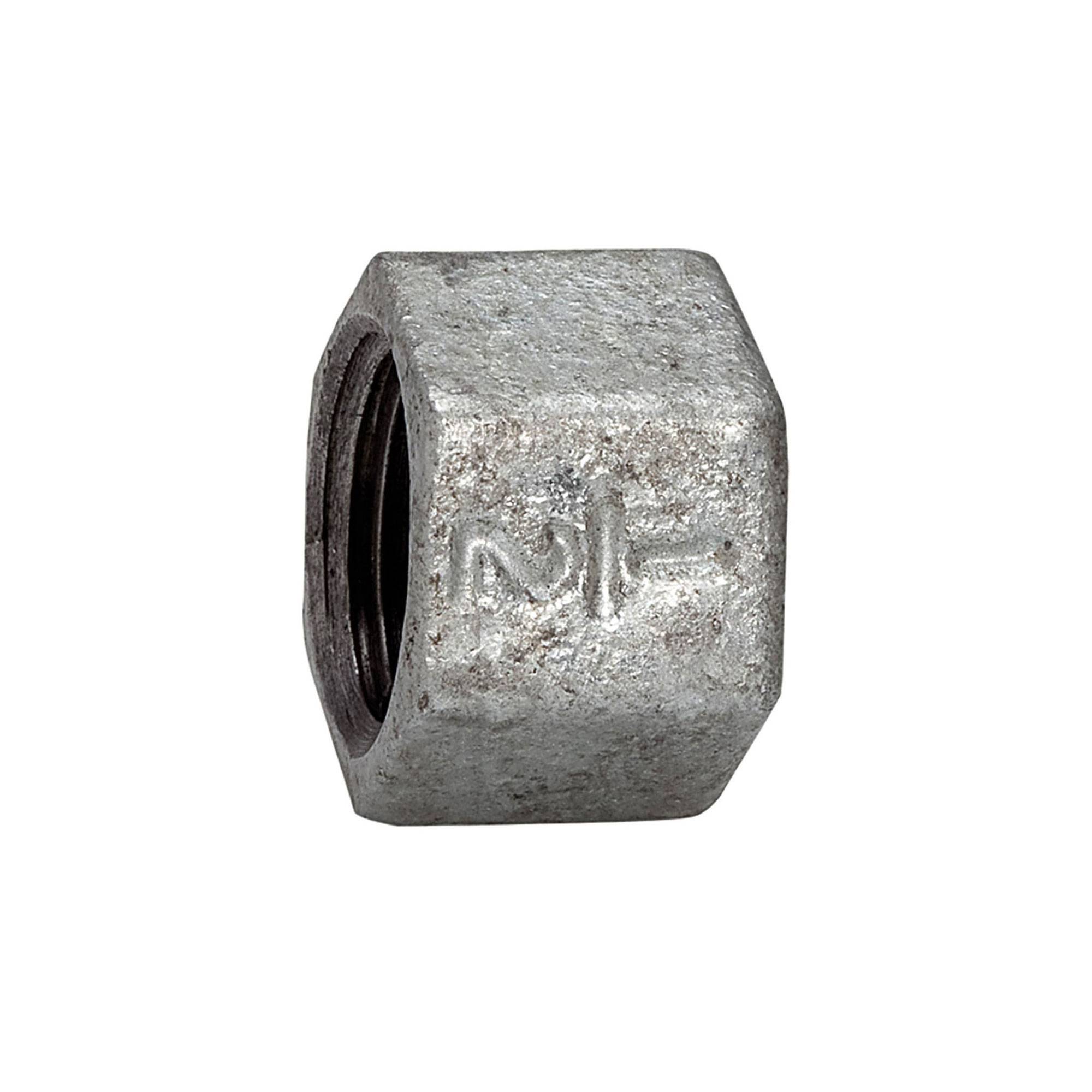 RIEGLER Kappe 300, IG, Rp 1/2, Betriebstemperatur -20 °C bis 300 °C, schwarzer Temperguss, feuerverzinkt, DIN EN 10242.-0