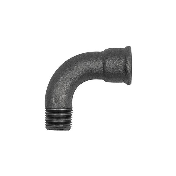 RIEGLER Bogen 1, 90°, lang, Rp 2 i., R 2 a., Temperguss schwarz, Betriebstemperatur -20 °C bis 300 °C, ISO 7-1.  Nach DI