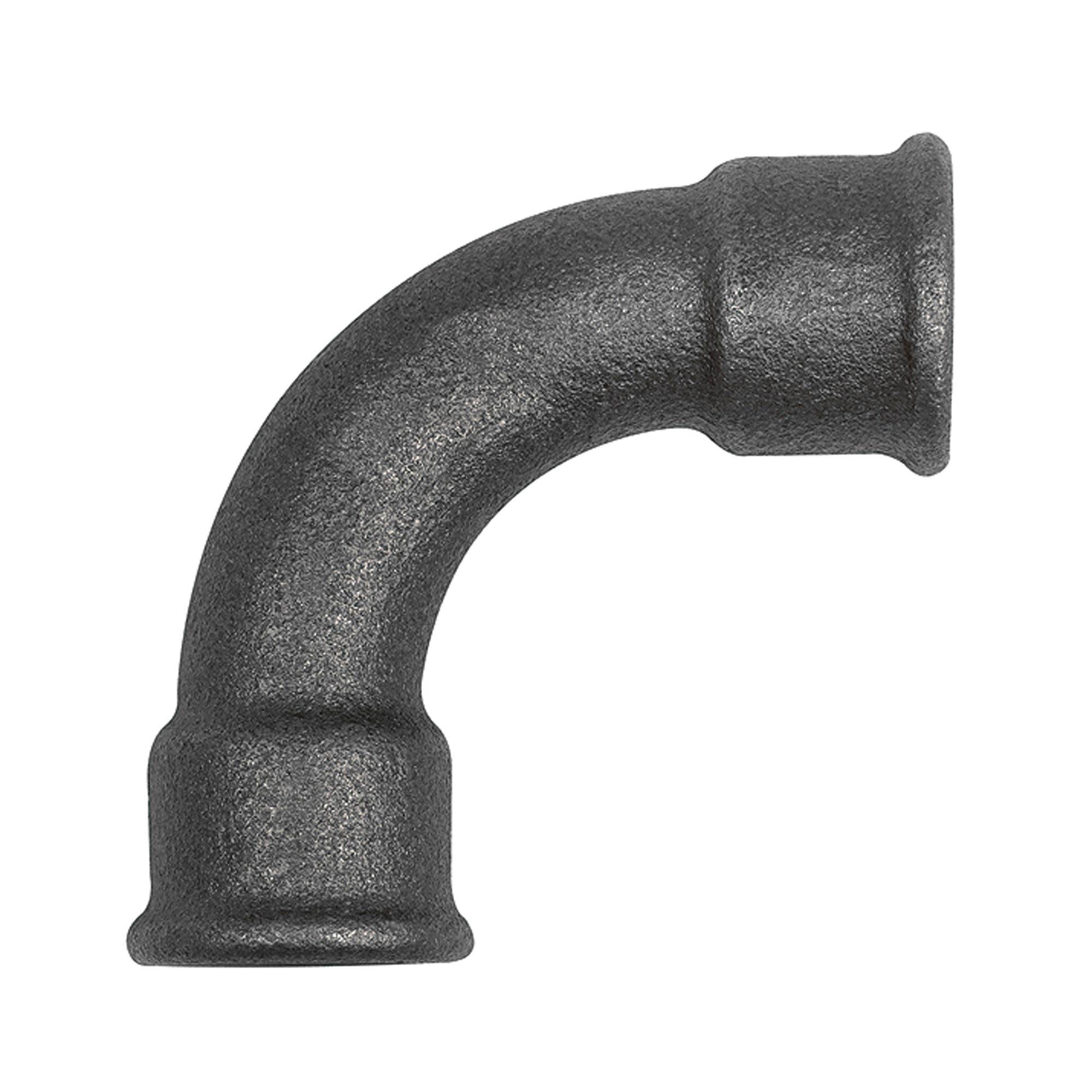 RIEGLER Bogen 2, 90°, lang, Rp 1 1/4 i., Rp 1 1/4 i., Temperguss schwarz, Betriebstemperatur -20 °C bis 300 °C, ISO 7-1.-0