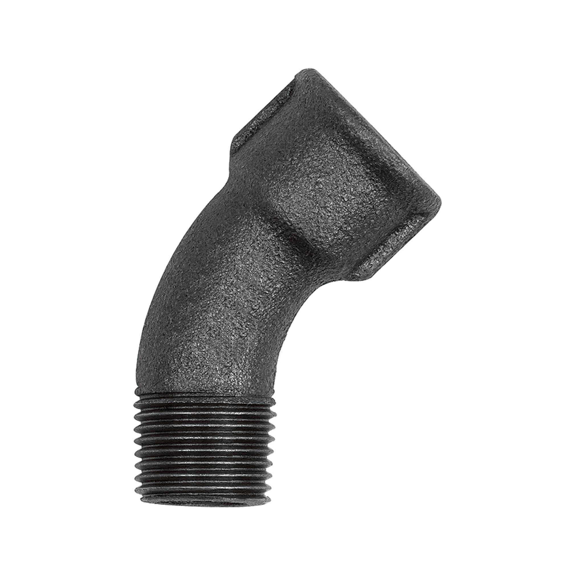 RIEGLER Bogen 40, 45°, Rp 1/2 i., R 1/2 a., Temperguss schwarz, Betriebstemperatur -20 °C bis 300 °C, ISO 7-1. Nach DIN-0