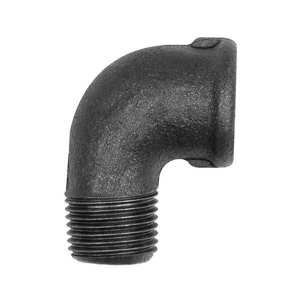 RIEGLER Winkel 92, 90°, Rp 2 i., R 2 a., Temperguss schwarz, Betriebstemperatur -20 °C bis 300 °C, ISO 7-1.  Nach DIN EN