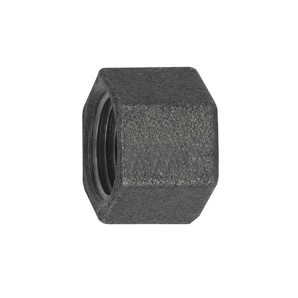 RIEGLER Kappe 300, Rp 1 1/4 i. Temperguss schwarz, Betriebstemperatur -20 °C bis 300 °C, ISO 7-1. Nach DIN EN 10242 (vo