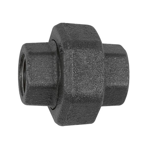 RIEGLER Verschraubung 330, flachdichtend, Rp 3/4, Rp 3/4, Temperg. schw., Betriebstemperatur -20 °C bis 200 °C, ISO 7-1.