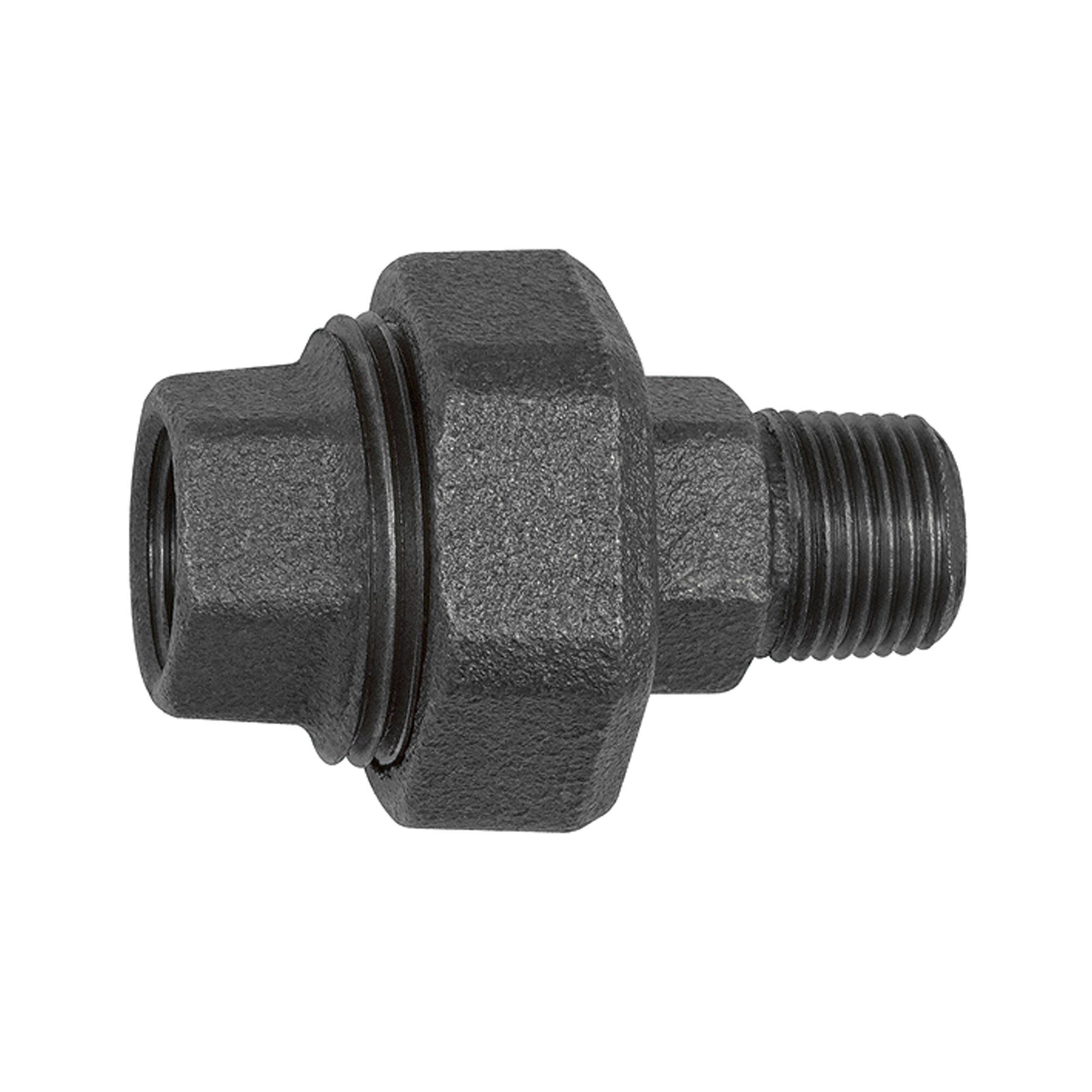 RIEGLER Verschraubung 341, konisch dicht., R 2, Rp 2, Temperg. schw., Betriebstemperatur -20 °C bis 300 °C, ISO 7-1. Na-0