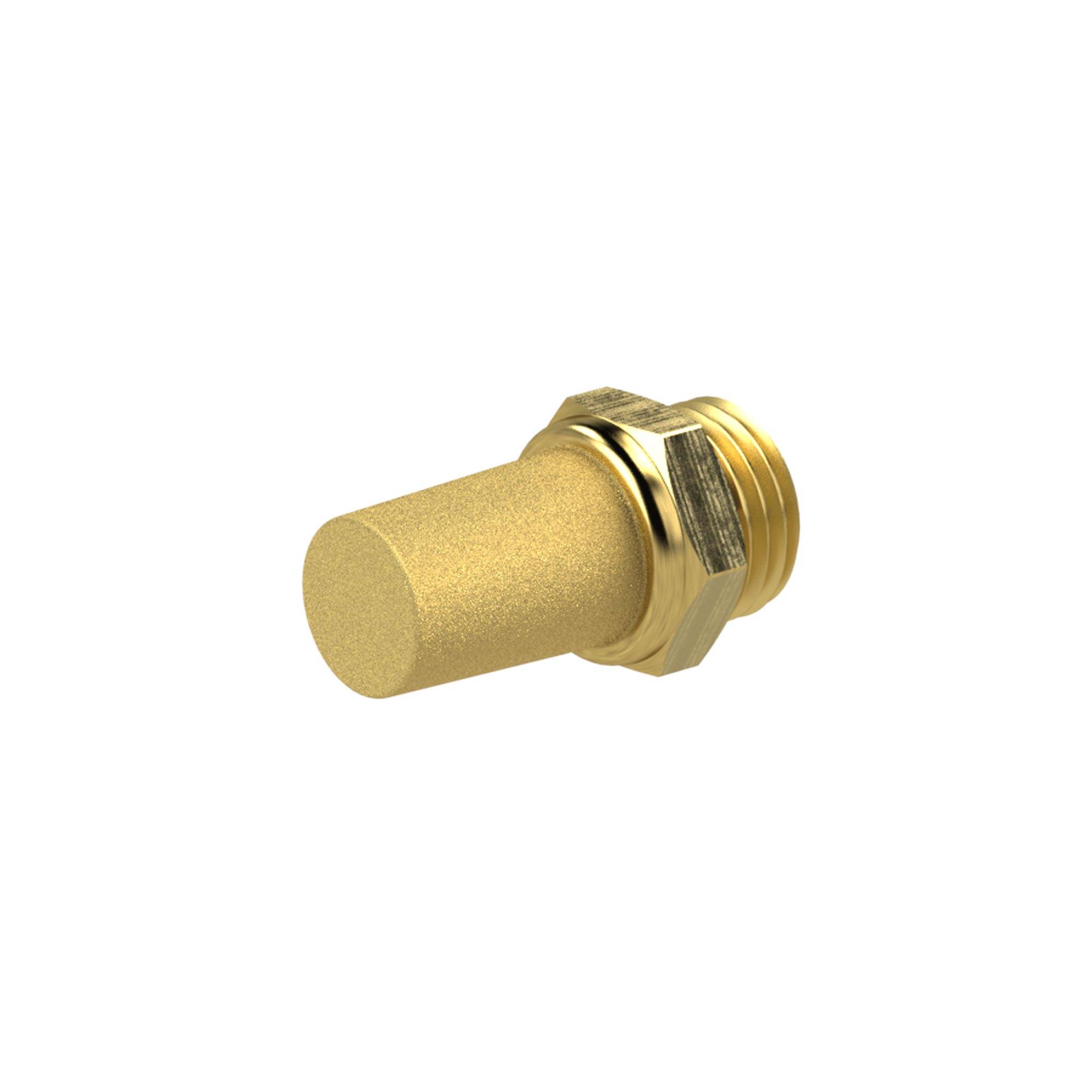 RIEGLER Sinterbronce-Schalldämpfer, Messing Gewinde/Sechskant, G 1/4, SW 15 mm, Betriebsdruck 0 - 8 bar, Betriebstemp. --0