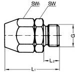 RIEGLER Einschraubverschraubung, Aluminium, für PVC-Gewebeschlauch 10x4, G 1/8, Temperaturbereich -10 °C bis 60 °C, PN m-1