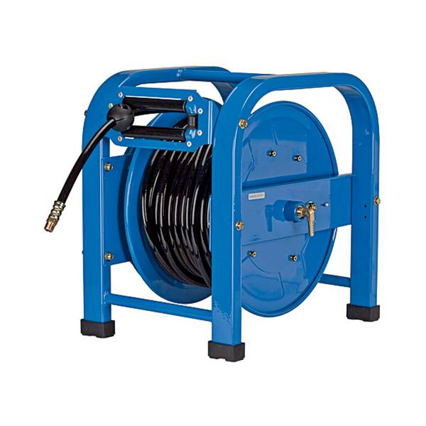 RIEGLER Schlauchaufroller, mobiler Einsatz, PU-Schlauch ø 12x8, Betriebstemp. -10 °C bis 40 °C, PN max. 10 bar, G 3/8, S