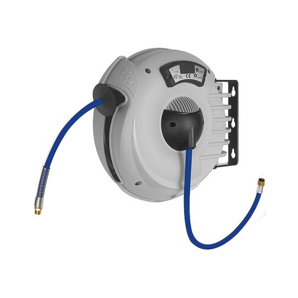 RIEGLER Schlauchaufroller für Druckluft/Wasser, PU-Schlauch ø 12x8, Betriebstemp. max. 45 °C, PN max. 15 bar, G 1/4, Sch