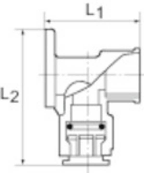 RIEGLER Wandwinkel aus Messing, Serie »speedfit«, G 1/2, für Rohr Außen-ø 15 mm, Arbeitsdruck -0,95 bis 10 bar.