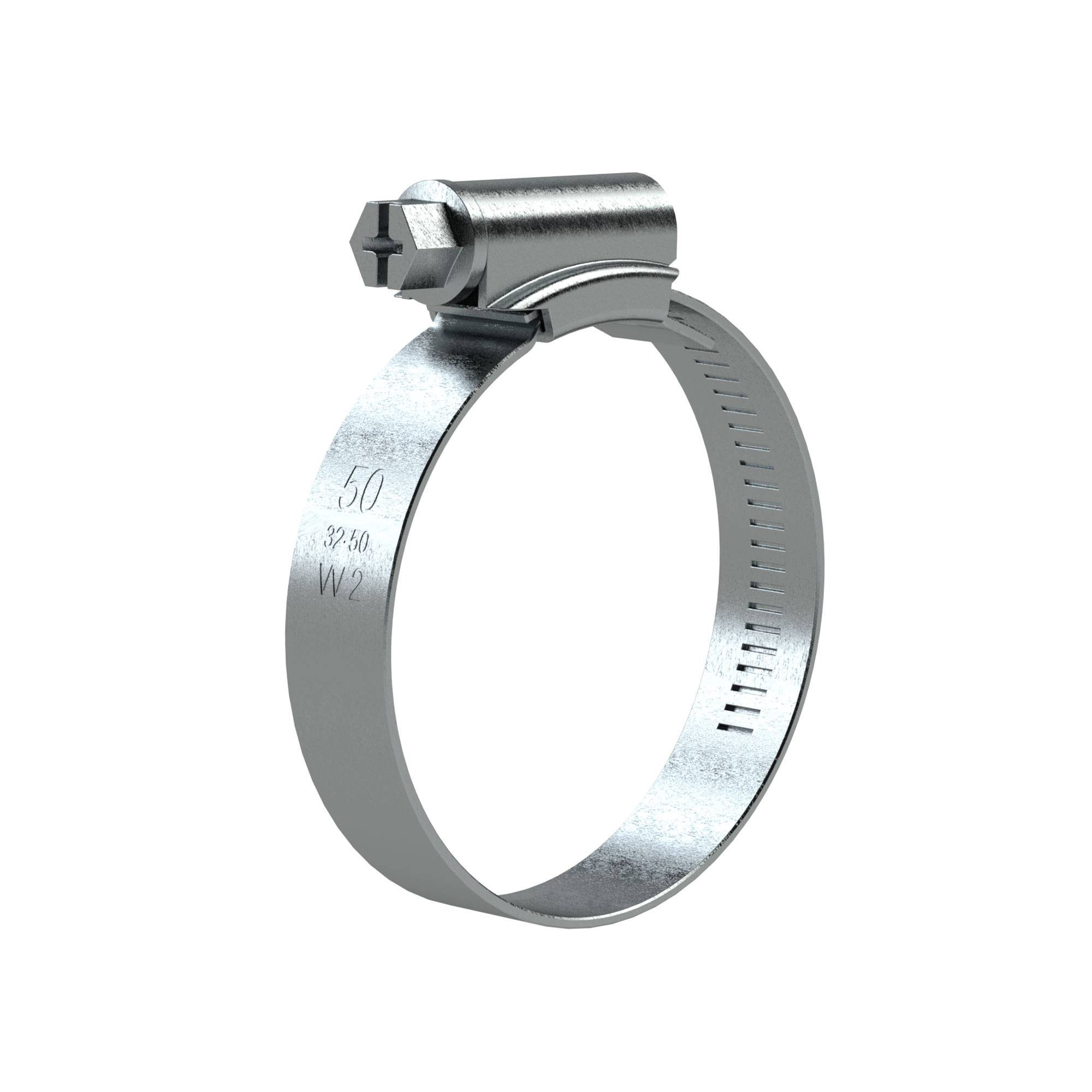 RIEGLER Schneckengewinde-Schlauchschelle, Chromstahl 1.4016 (W2), nach DIN 3017, Spannbereich 25,0 - 40,0 mm, Bandbreite-0