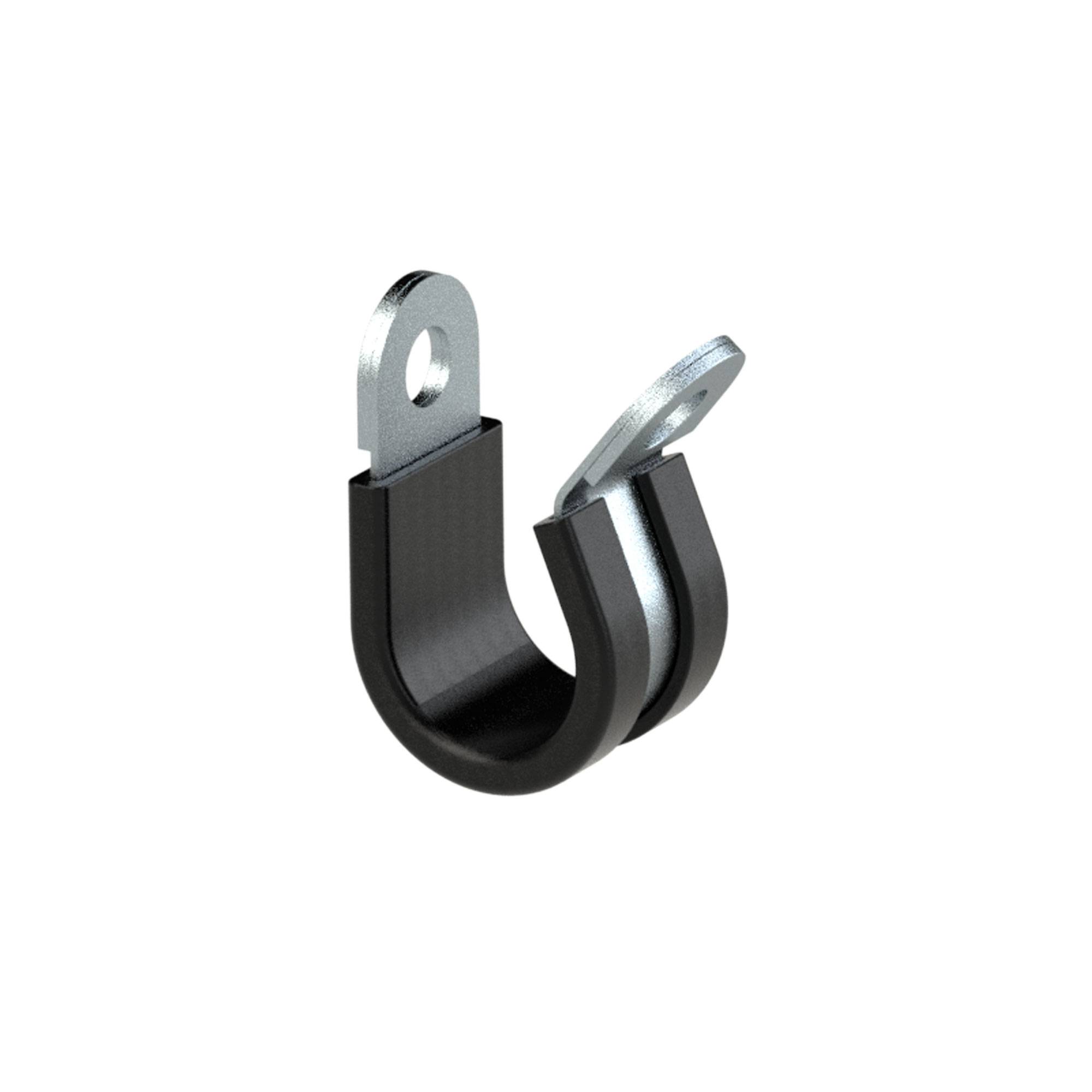 RIEGLER RSGU-Rohrschelle, Stahl verzinkt (W1), mit Gummiprofilierung, nach DIN 3016 Form D1, Spannb. 35,0 mm, Bandb. 20,-0