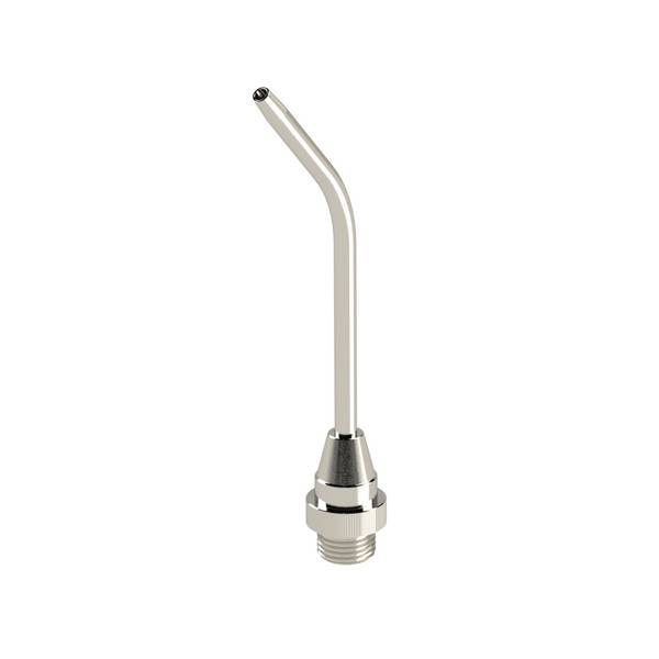 RIEGLER Verlängerungsdüse, Düsenbohrung 3,0 mm, Messing vernickelt, 150 mm lang  gebogen, Anschluss M12x1,25.  Zum gezie