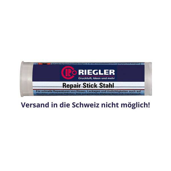 RIEGLER Repair Stick Stahl, Epoxydharz gefüllt mit Metall, Temperaturbeständigkeit -50°C bis 120°C, 57 g.  Für schnelle