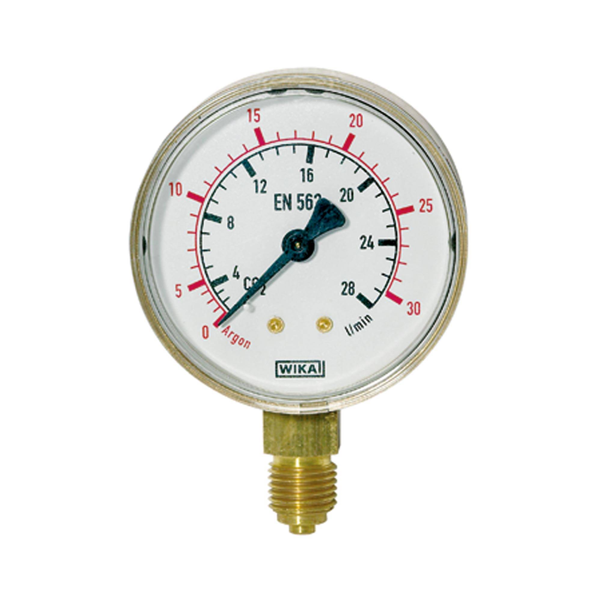RIEGLER Manometer neutrale Gase, Metall-Gehäuse, Anschluss radial unten, G 1/4, Messbereich 0 - 20/40 bar, Ø 63 mm.-0