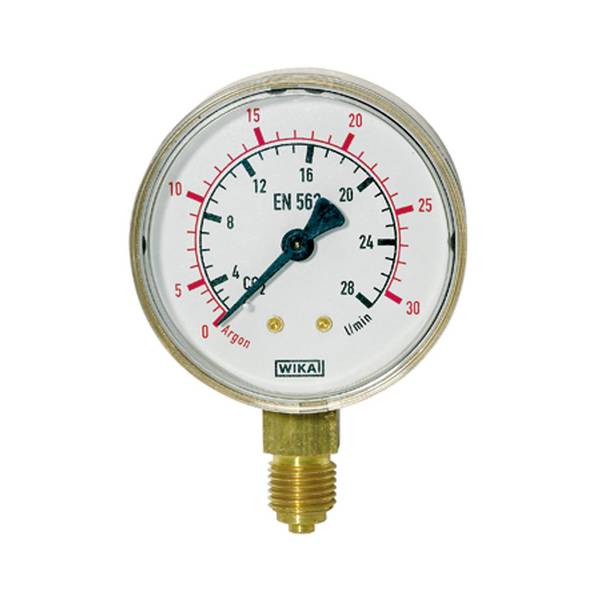 RIEGLER Manometer neutrale Gase, Metall-Gehäuse, Anschluss radial unten, G 1/4, Messbereich 0 - 20/40 bar, Ø 63 mm.