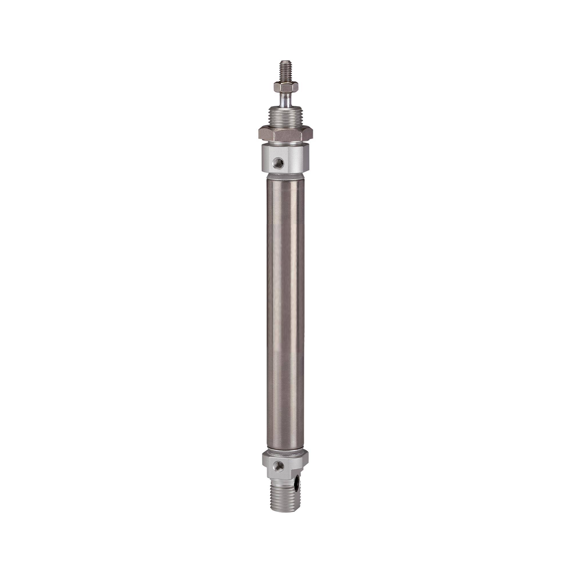 RIEGLER Rundzylinder »MI« ISO 6432, doppeltwirk. Magnet, Kolben-Ø 16, Hub 175, Anschluss M5x0,8, Arbeitsdr. 1-10 bar, Te-0