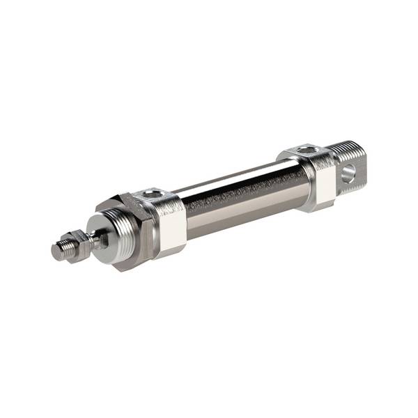 RIEGLER Rundzylinder »MI« ISO 6432, doppeltwirk. Magnet, Kolben-Ø 25, Hub 300, Anschluss G 1/8, Arbeitsdr. 1-10 bar, Tem